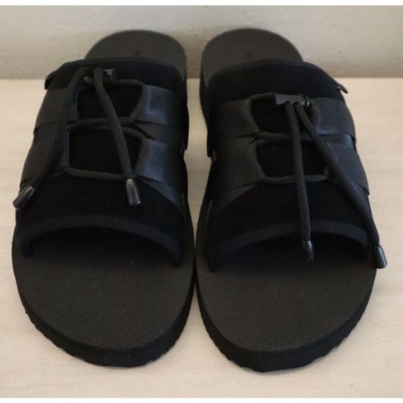 ALLSAINTS 34ZM0293 Men's Sz 11M Black Ryder Suede Drawcord Slide Sandals - Picture 8 of 12